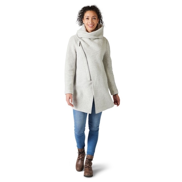 Smartwool Anchor Line Sherpa Asymmetrical Zip Up Merino Wool Coat - Picture 8 of 12